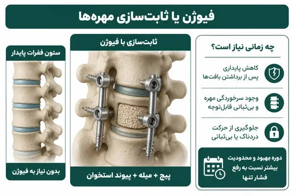 پیچ و میله برای ثابت سازی مهرههای کمر